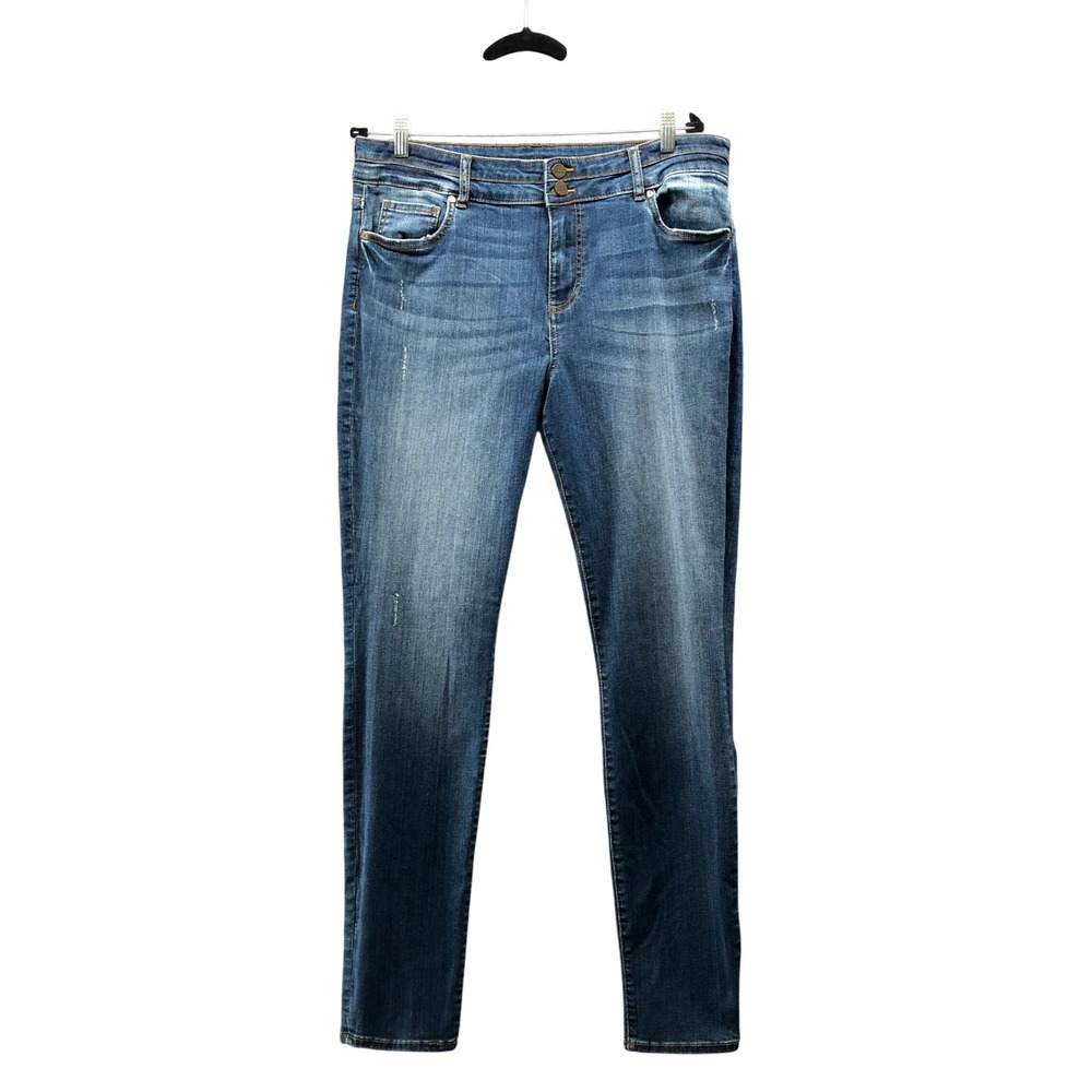 KUT from the Kloth High Rise Toothpick Skinny Jeans Womens 16 Blue Denim Stretch